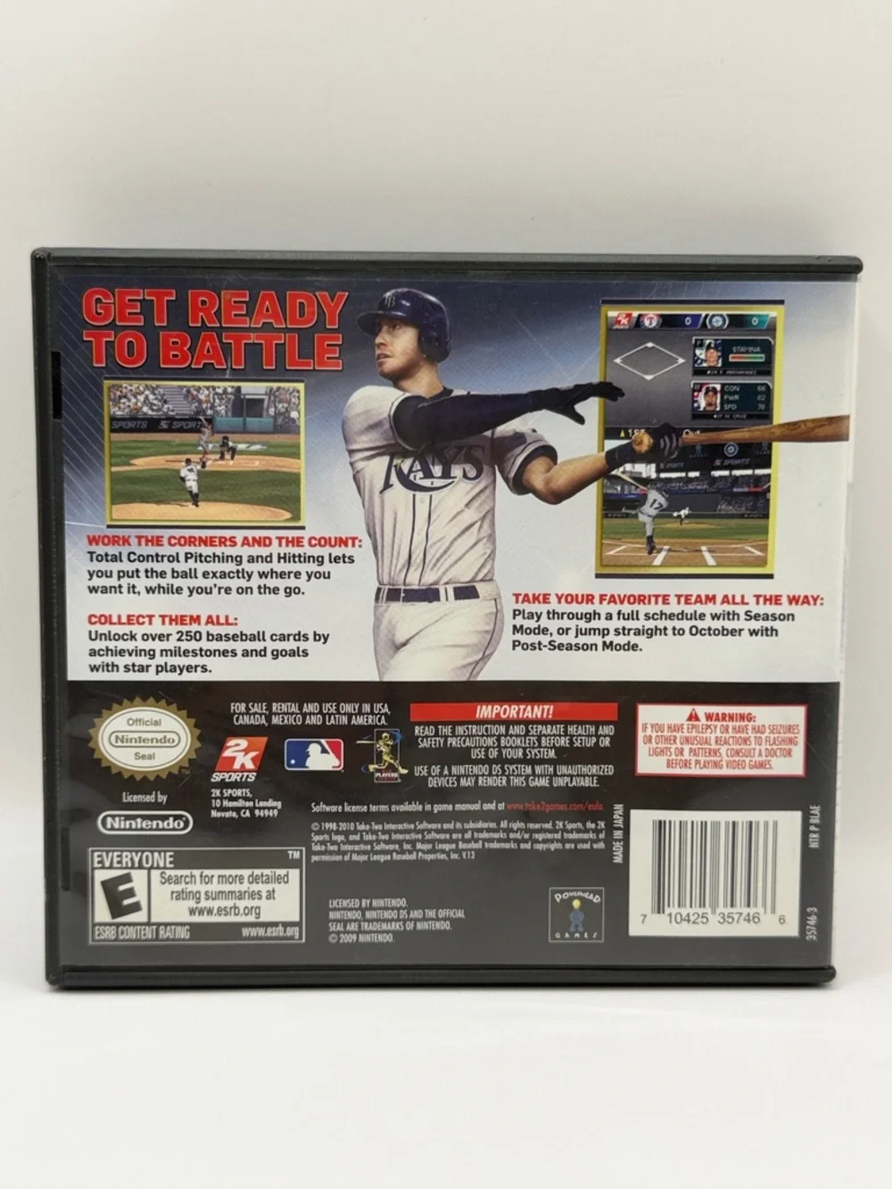 Major League‎ Baseball 2K10 Nintendo DS Game White/Gray CIB
